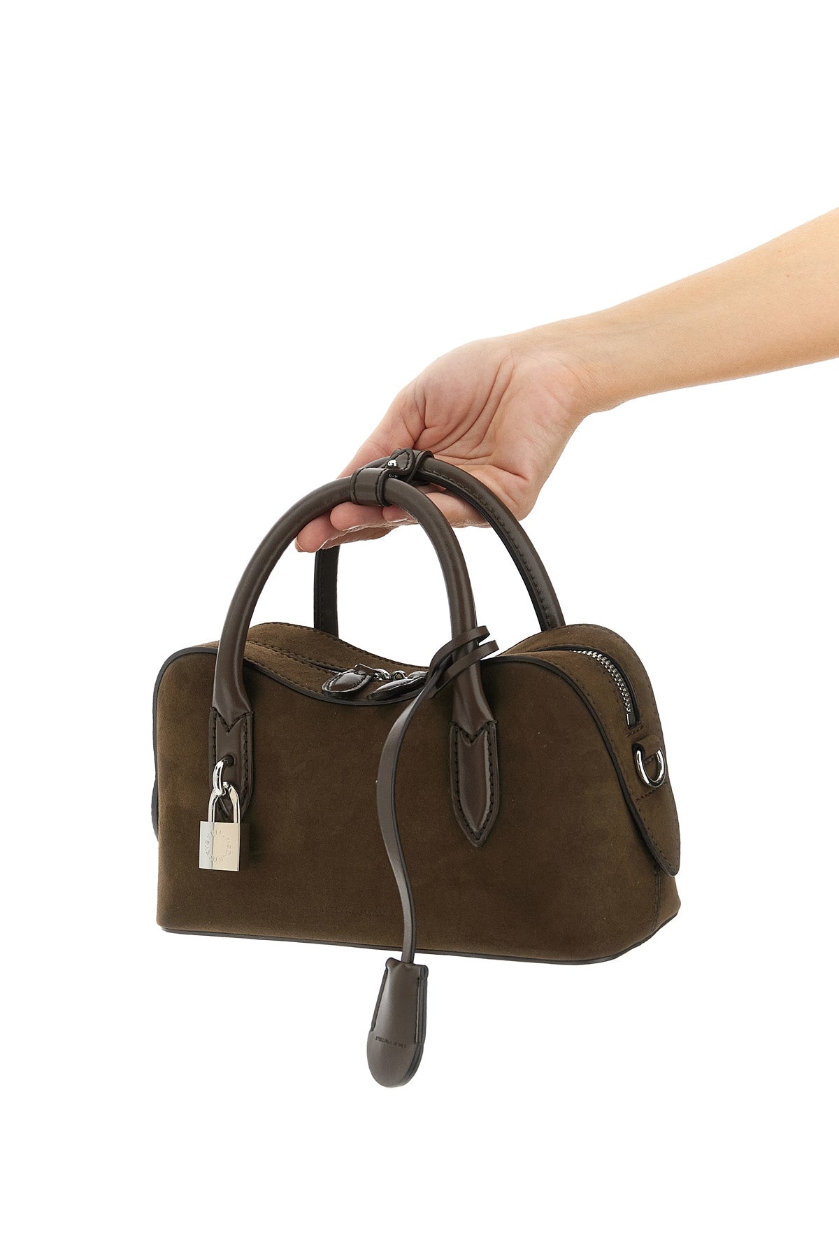 STELLA MCCARTNEY OS stella ryder handbag in alter suede