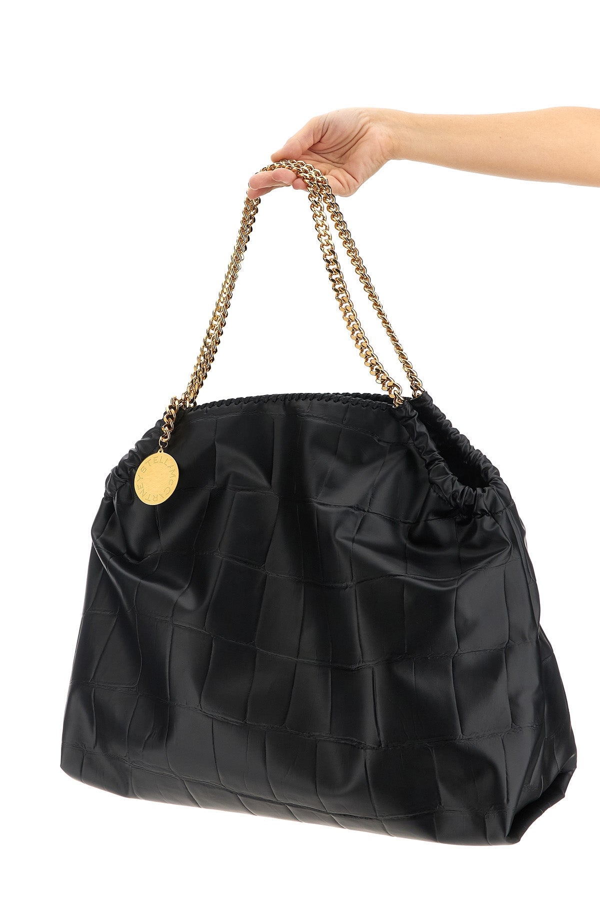 STELLA MCCARTNEY OS large falabella shopping bag in uppeal(tm) crocodile fabric