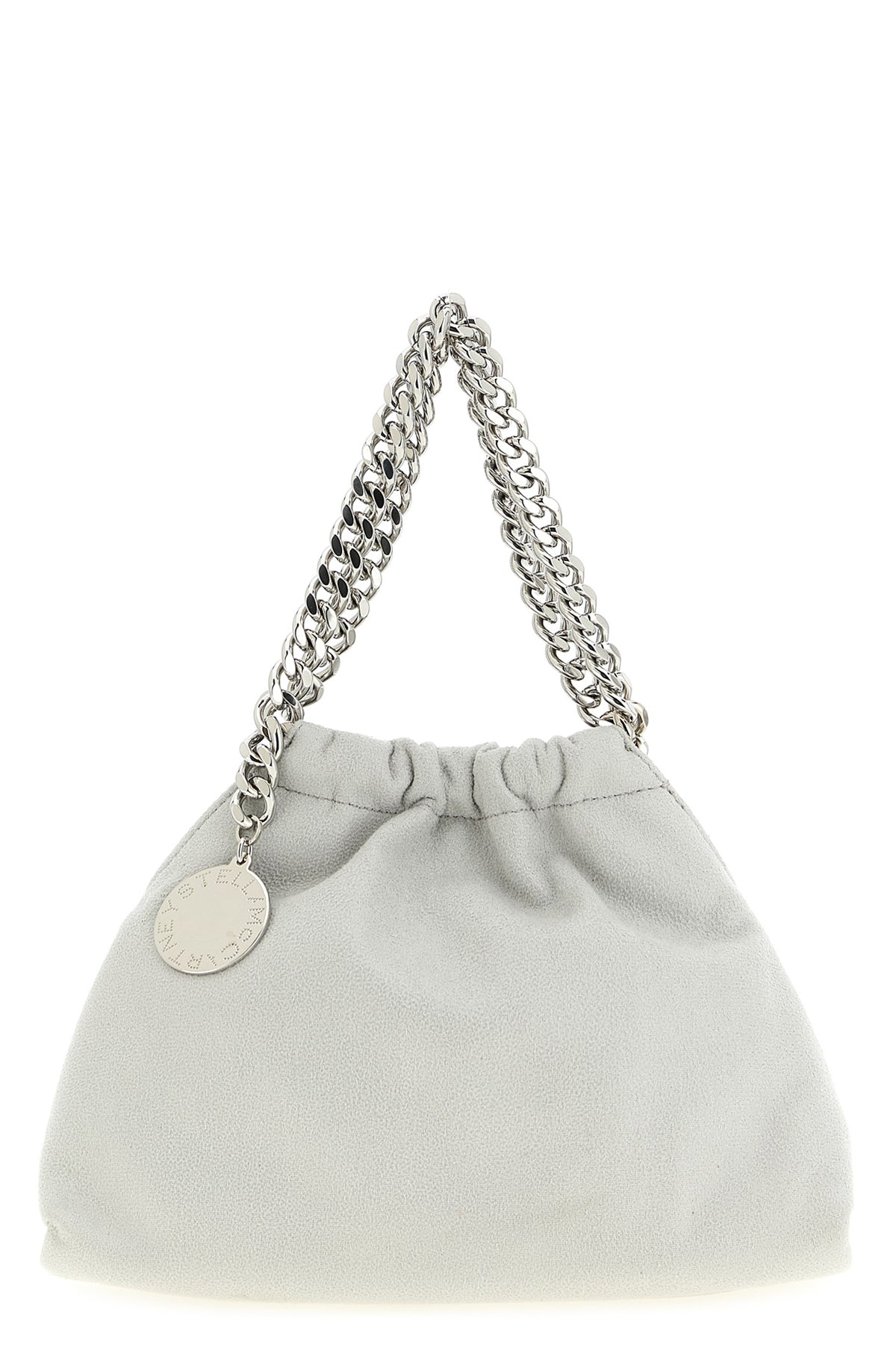 STELLA MCCARTNEY OS falabella mini drawstring handbag in matte eco shaggy deer fabric