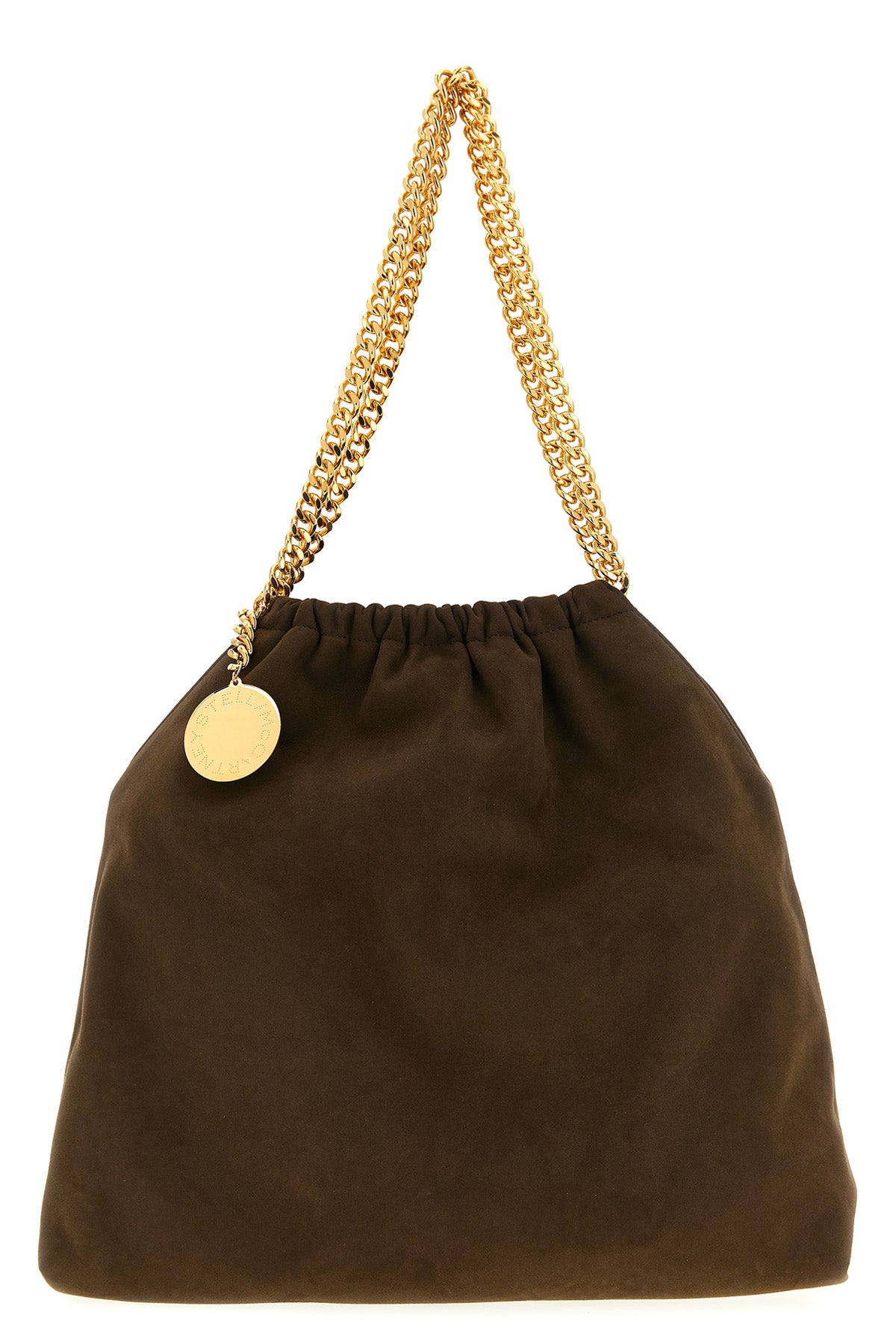 STELLA MCCARTNEY OS falabella drawstring shoulder bag in suede effect fabric