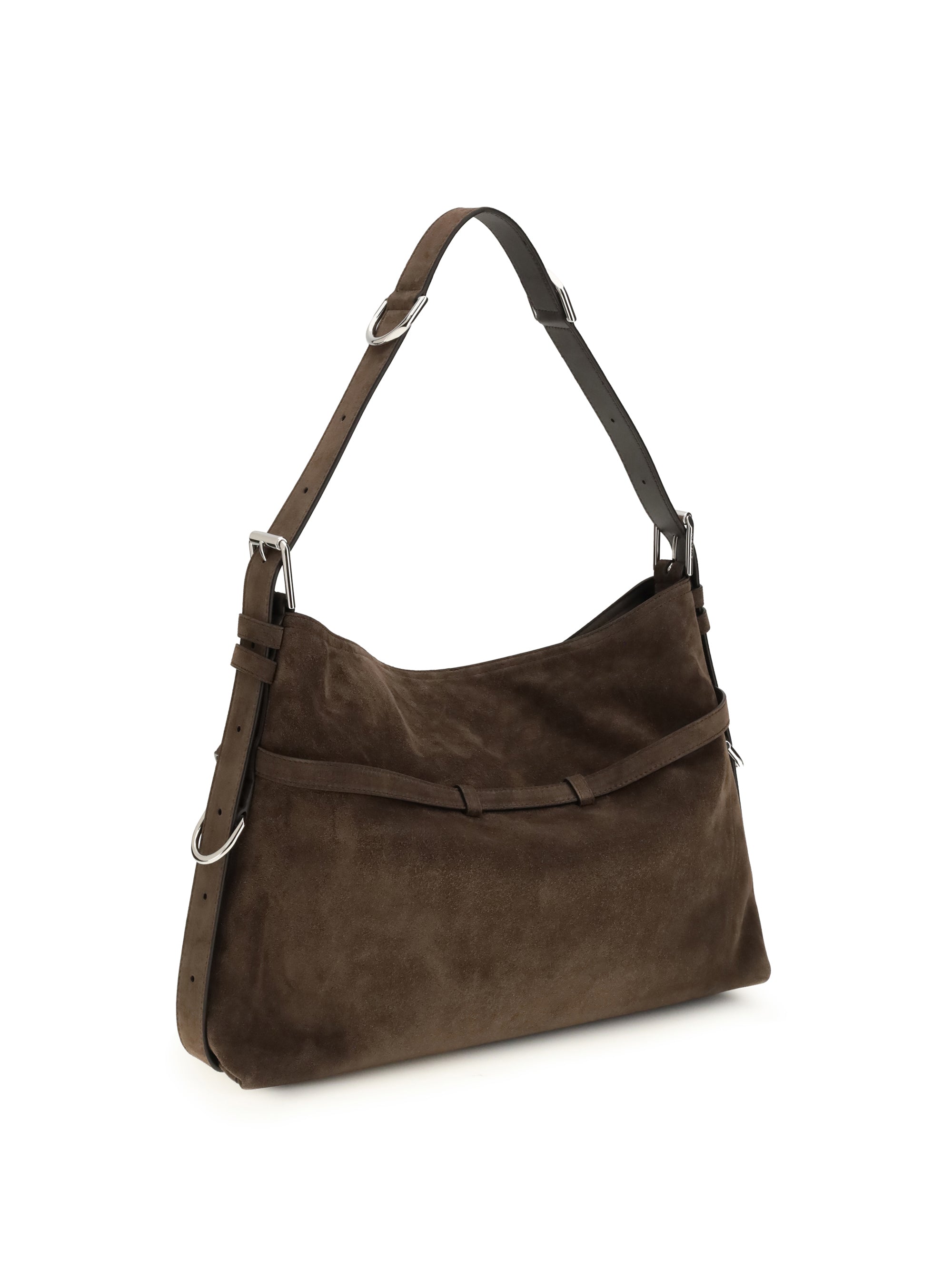 medium voyou shoulder bag in glossy leather