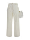 lisa feather chain corduroy pants