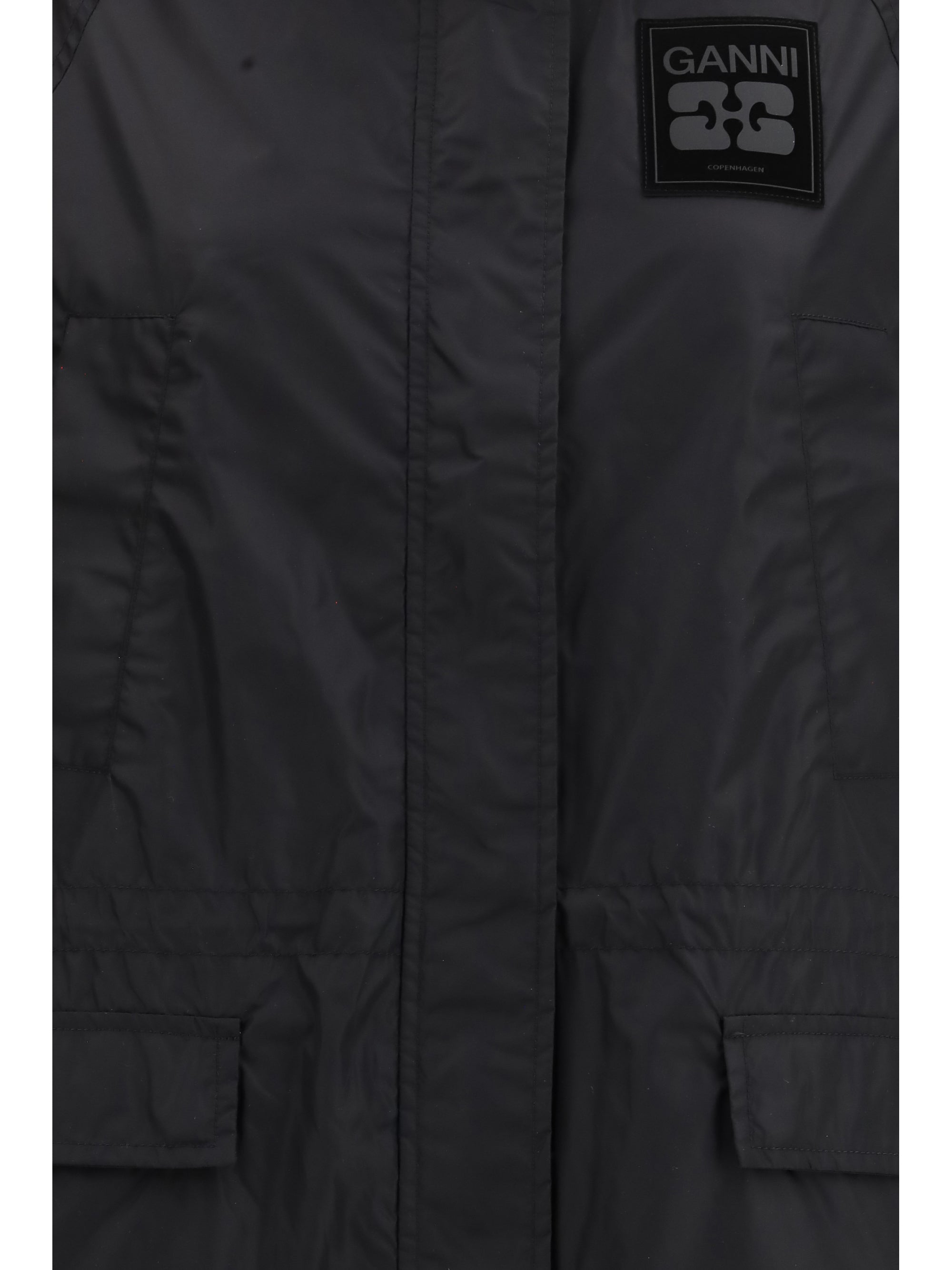 flyweight banana graphic long parka