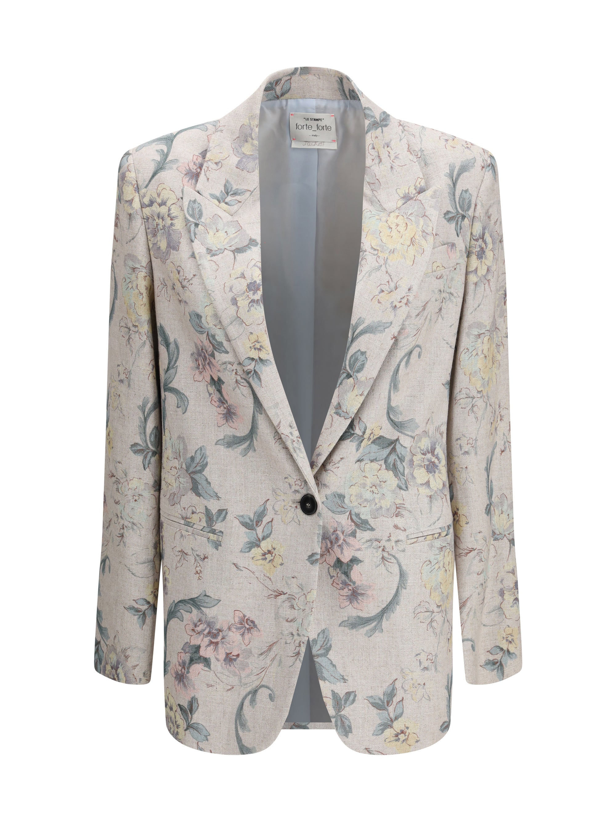 peonia my love motif hopsack linen-blend jacket