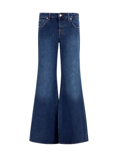 low-rise flared jeans