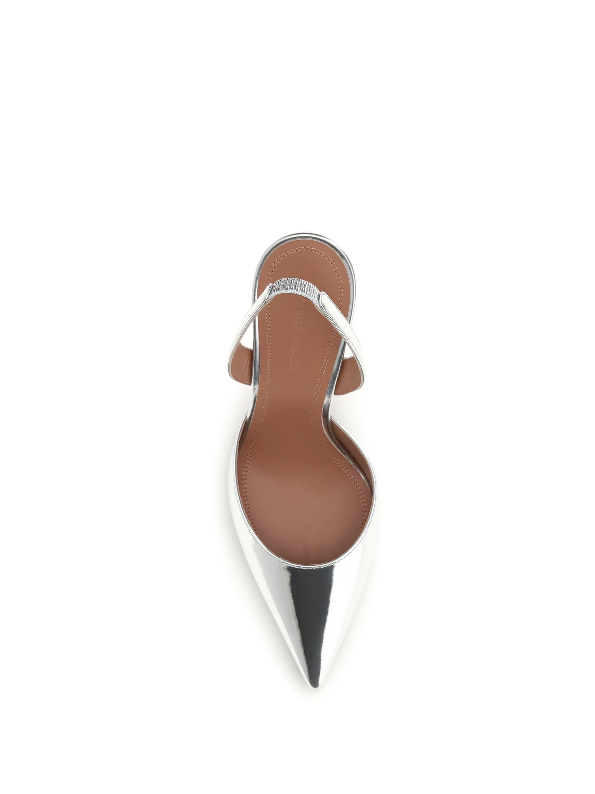 holli mirror-finish slingback pumps
