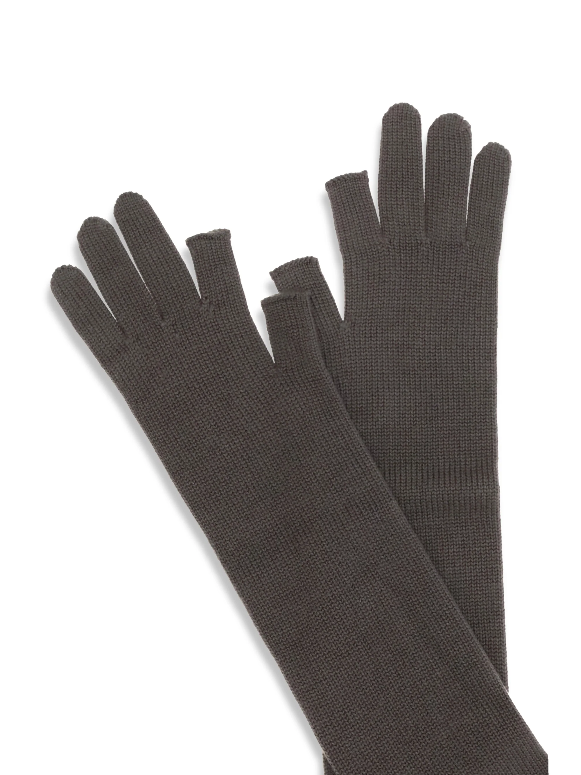 long fingerless wool gloves