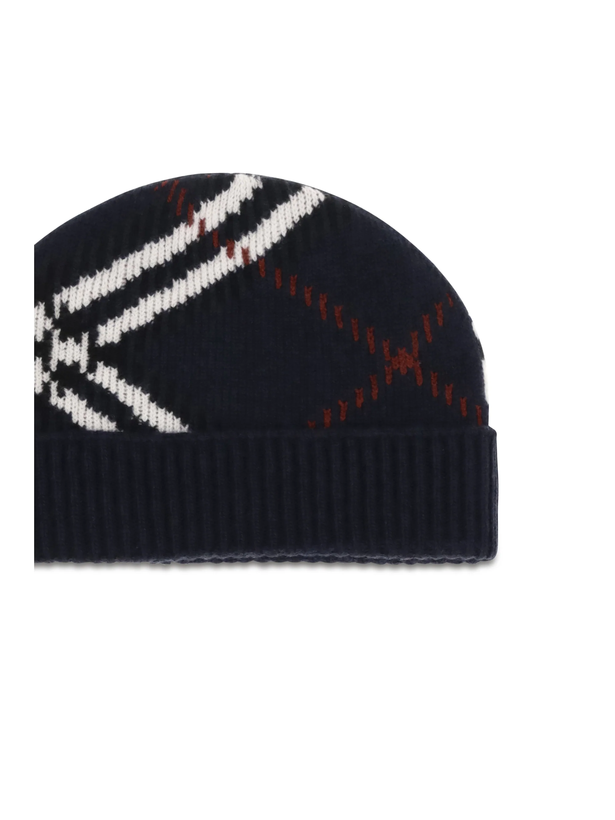 check cashmere-blend beanie
