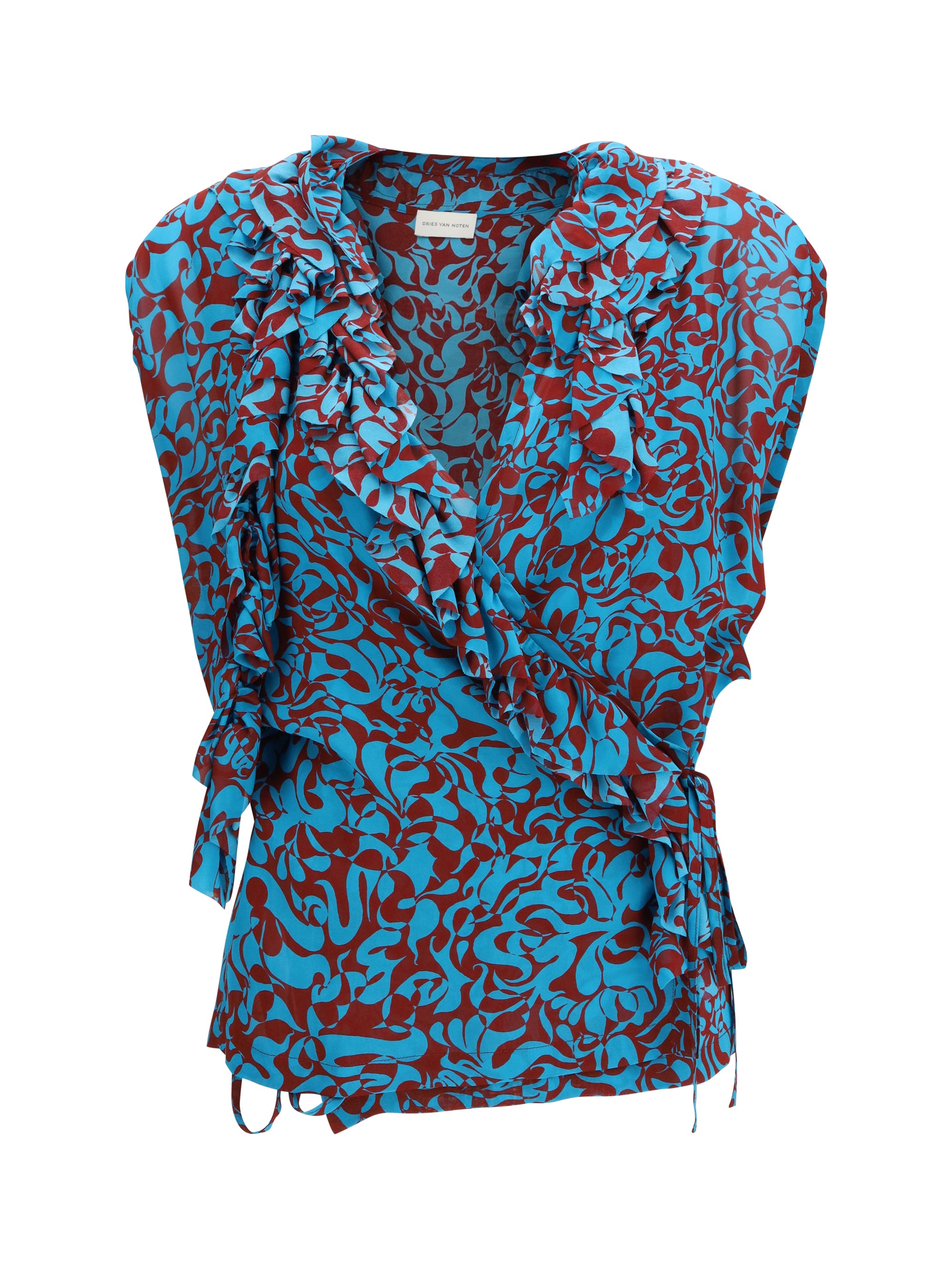 DRIES VAN NOTEN 36 printed cotton blouse