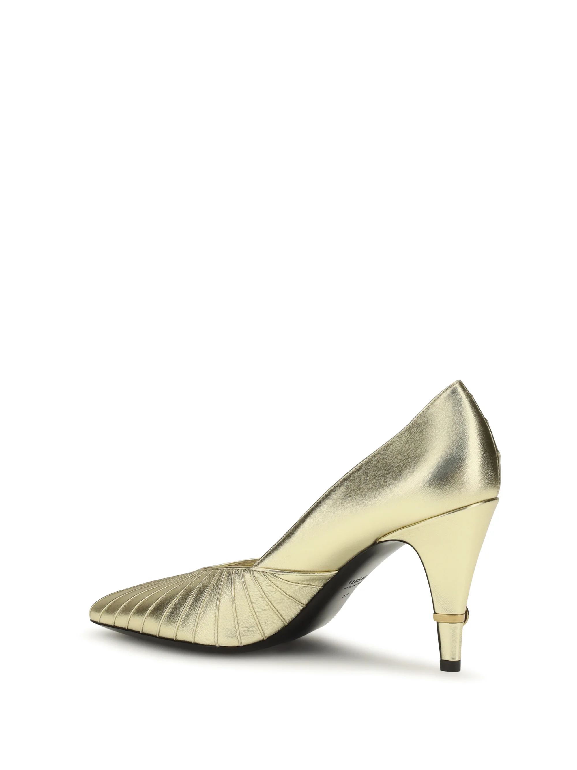 metallic leather pumps