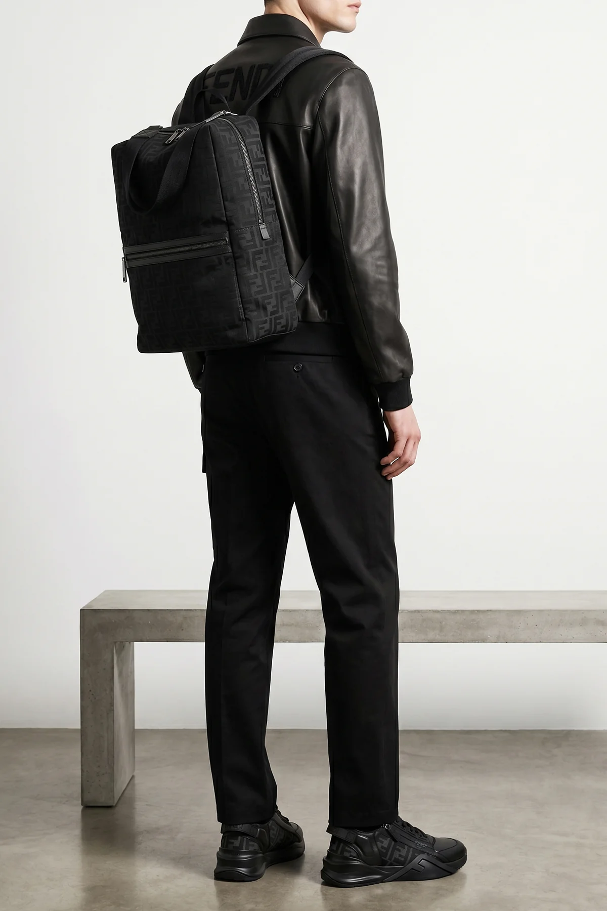 FENDI 6 flow leather sneakers