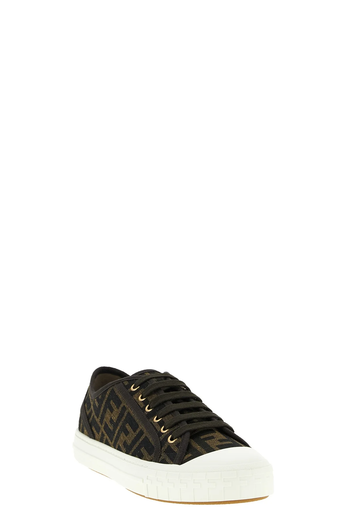 chunky all over jacquard fabric lace-up sneakers