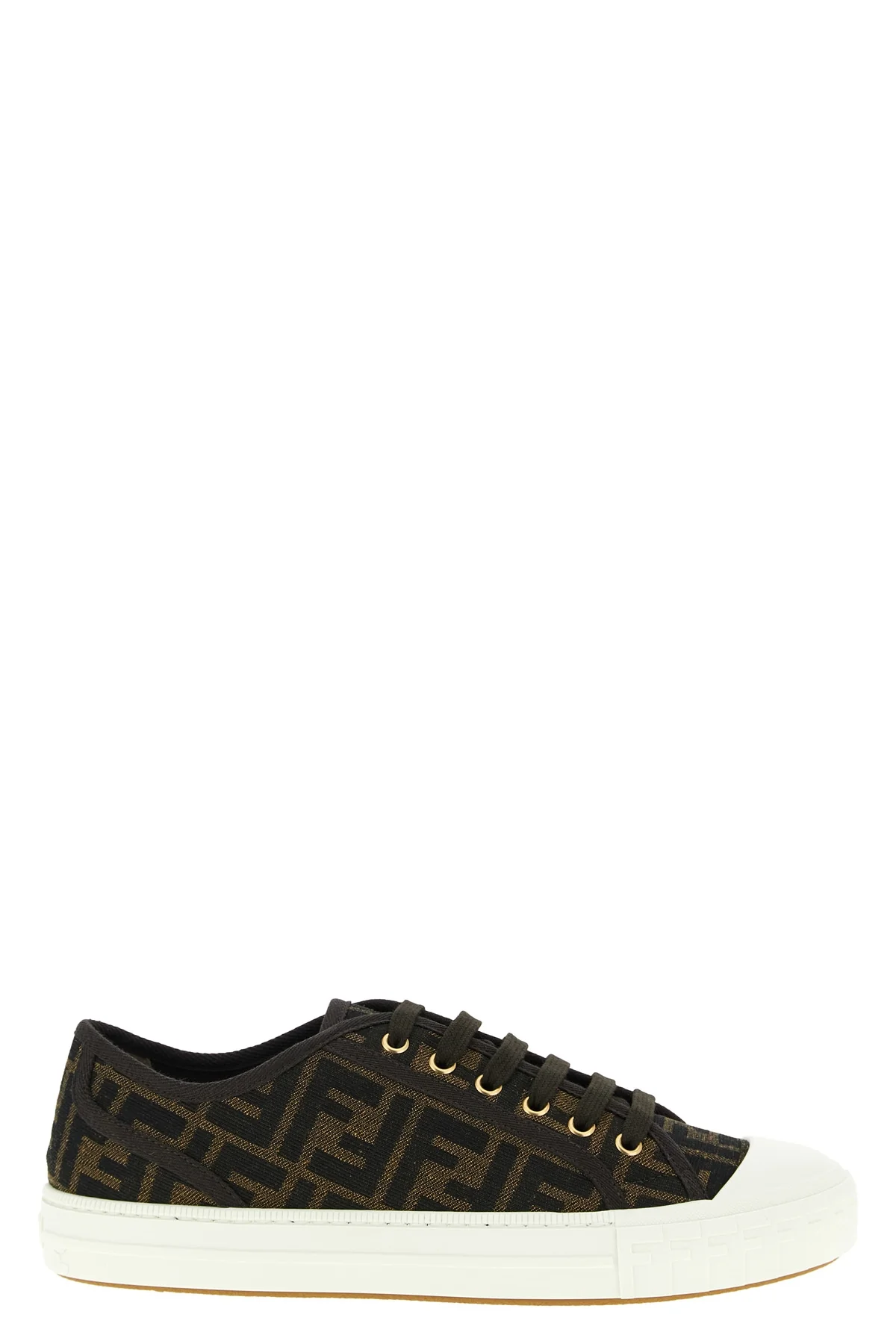 FENDI 7 chunky all over jacquard fabric lace-up sneakers