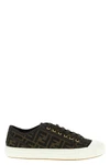 chunky all over jacquard fabric lace-up sneakers