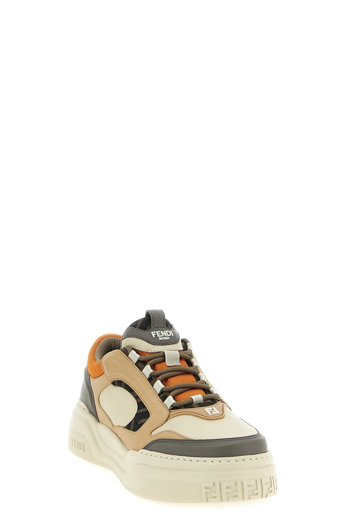 FENDI 6 fendi force smooth grainy leather sneakers