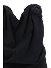 draped dress with sculptural floral details
