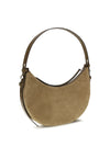 romy suede crescent shoulder bag