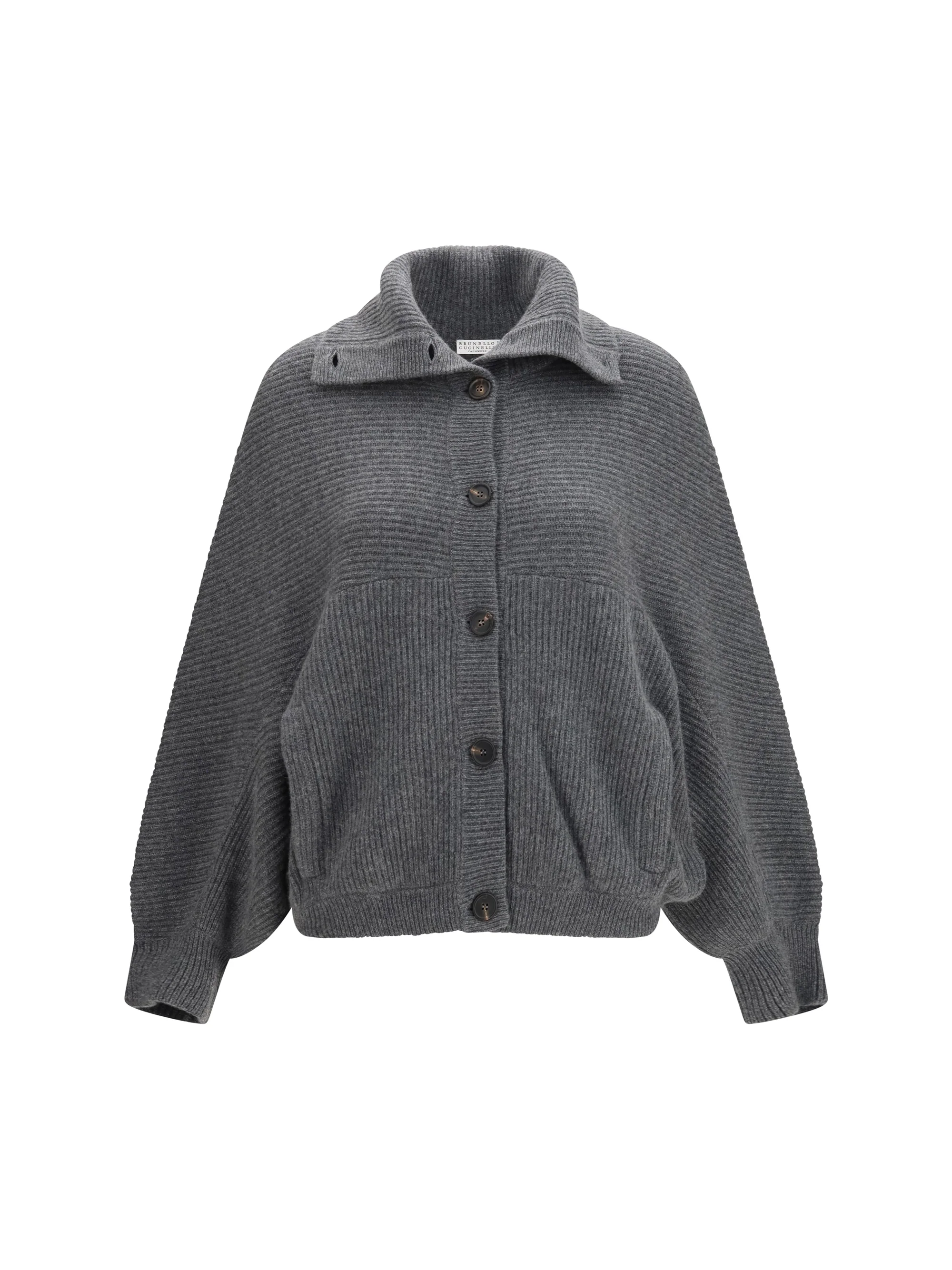 high neck cashmere cardigan