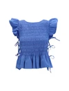 ruched cotton top with side bows
