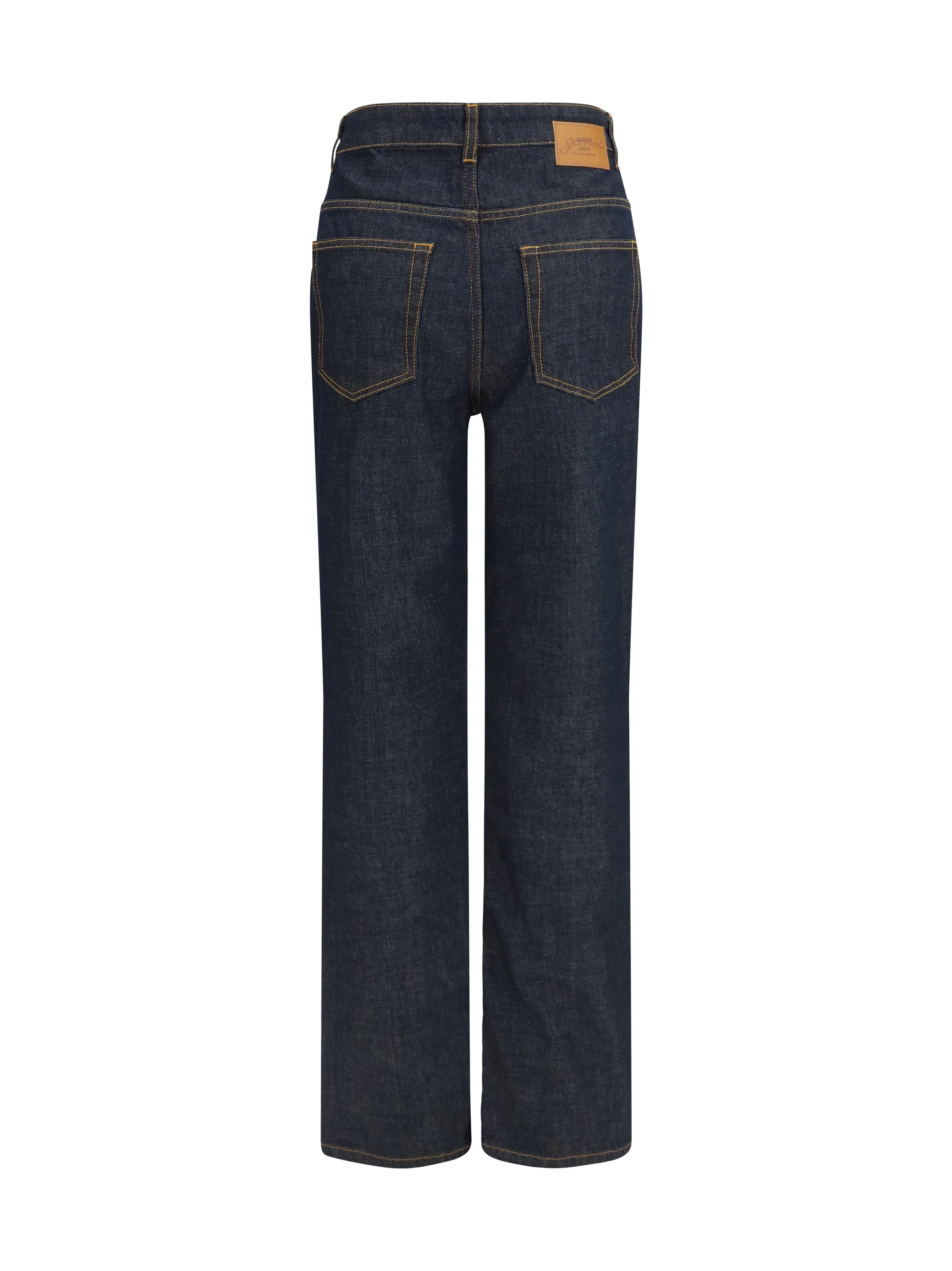 GANNI 25 slub denim fold jeans