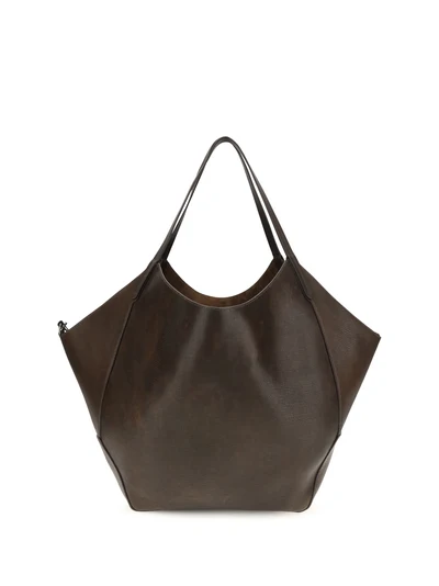 leather shopping bag with monili detail