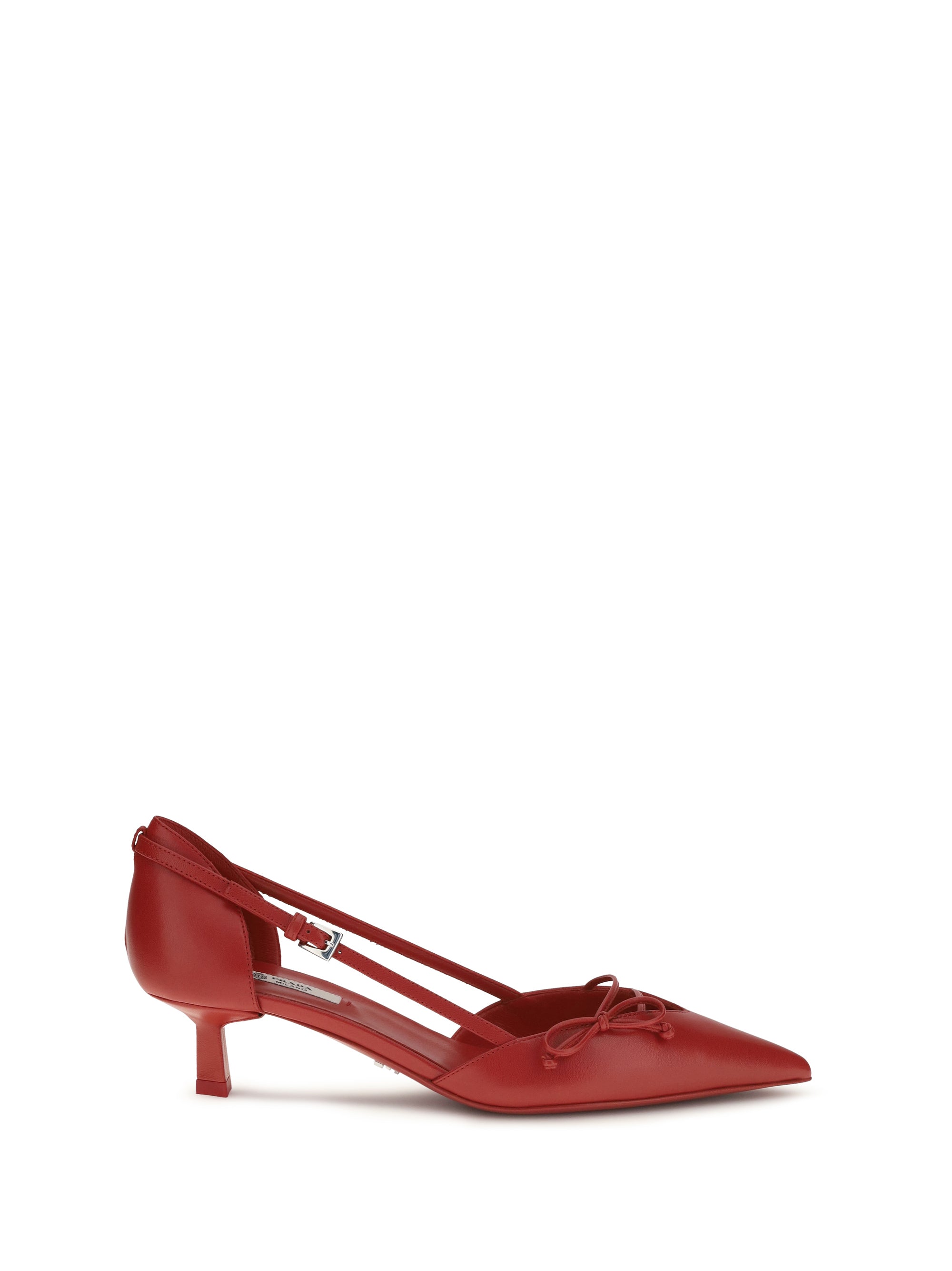 PRADA 37.5 side-cut leather pumps
