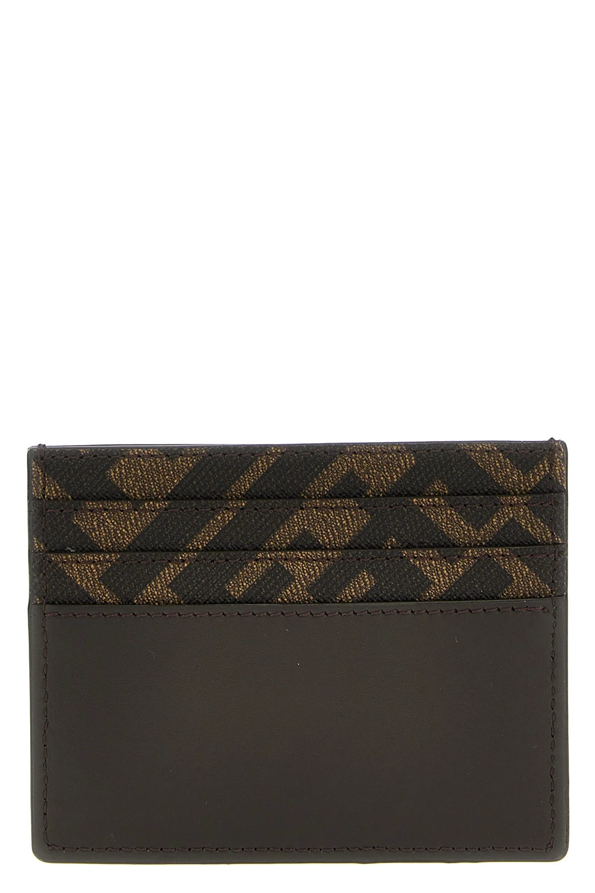 FENDI OS squared ff leather and canvas card holder