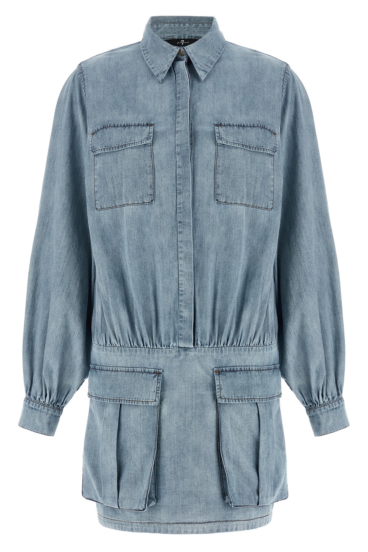 7 FOR ALL MANKIND L utility cotton denim mini dress