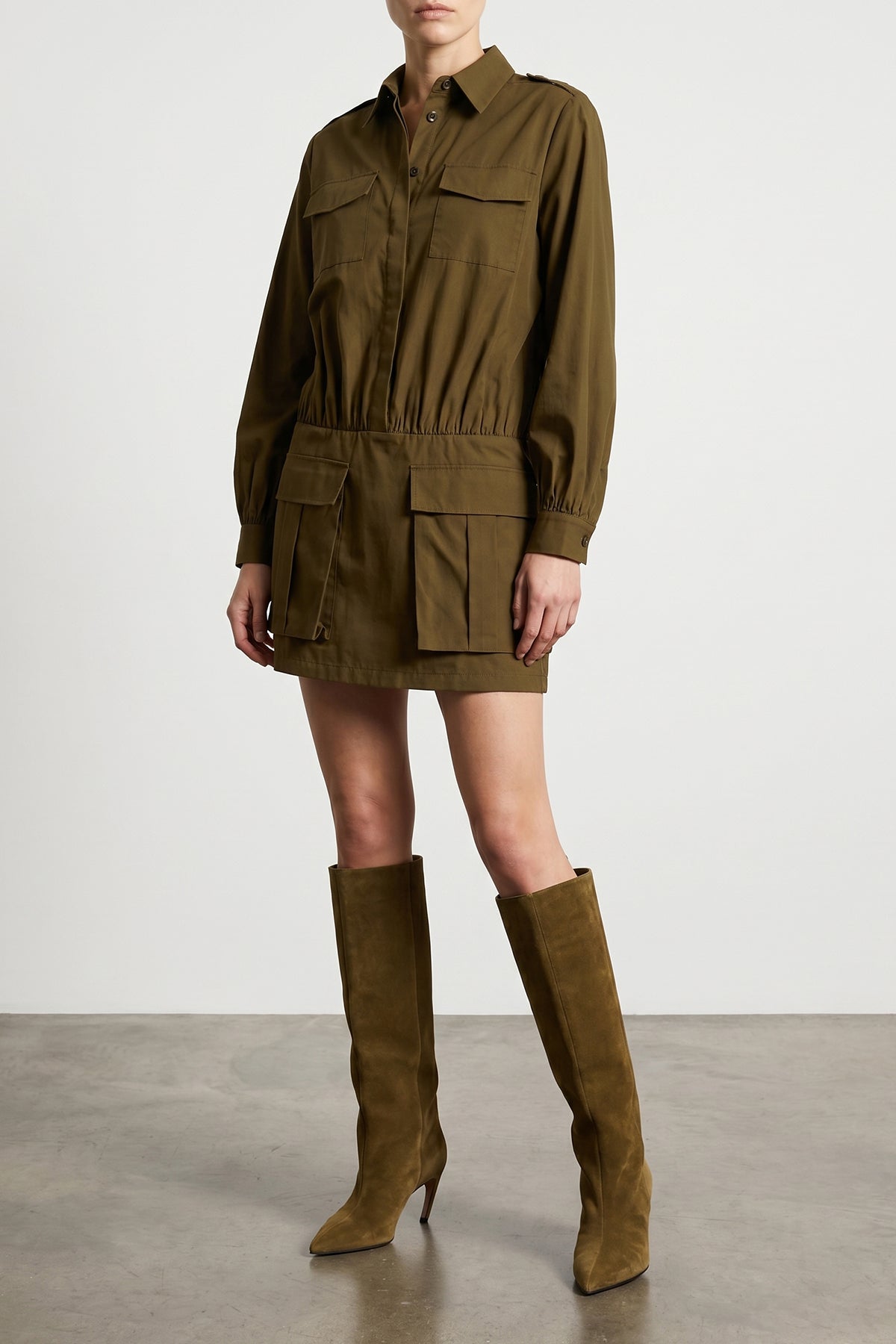 7 FOR ALL MANKIND L mini utility dress in cotton poplin