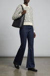 retro flare stretch cotton denim jeans