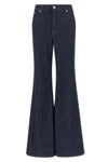 retro flare stretch cotton denim jeans
