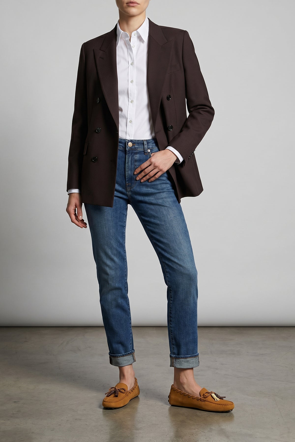 7 FOR ALL MANKIND 26 relaxed skinny stretch cotton denim jeans