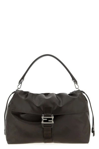 fendi flux maxi messanger smooth calf leather handbag