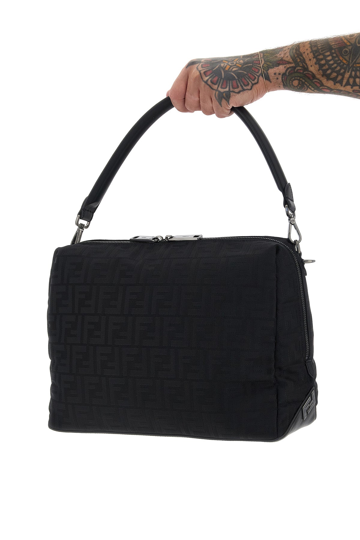 FENDI OS fendi lui large shoulder bag in padded ff nylon