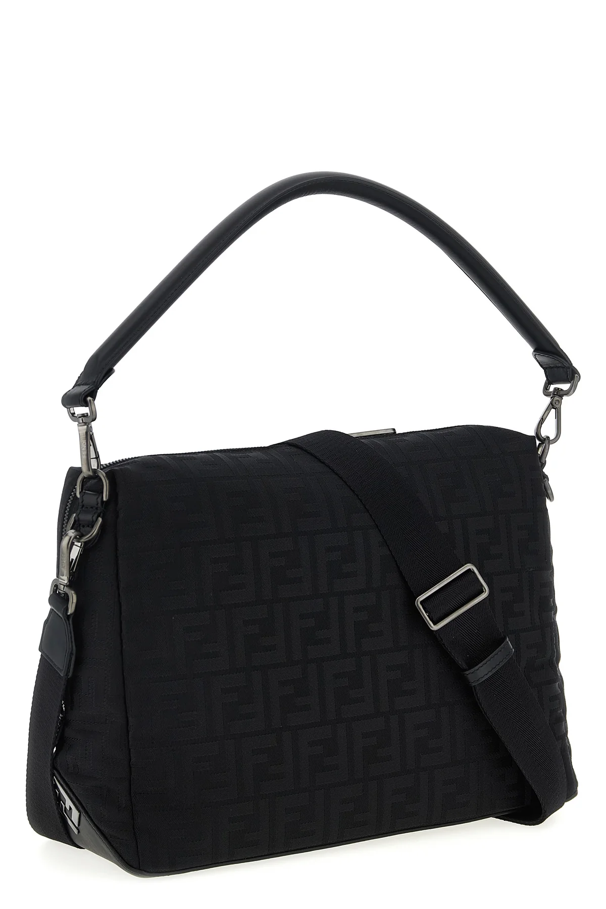 fendi lui large shoulder bag in padded ff nylon