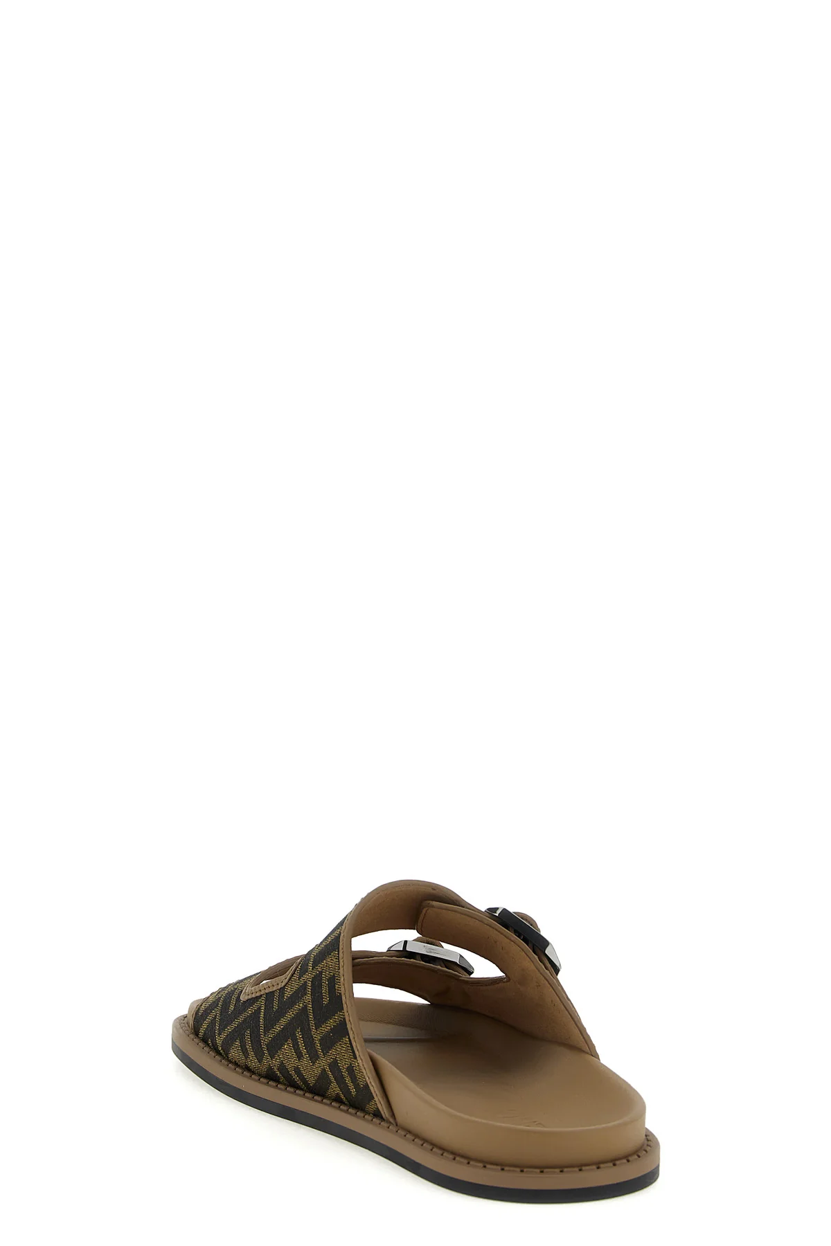fendi feel sandals in ff jacquard fabric