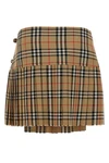 kilt pleated mini skirt in woven wool