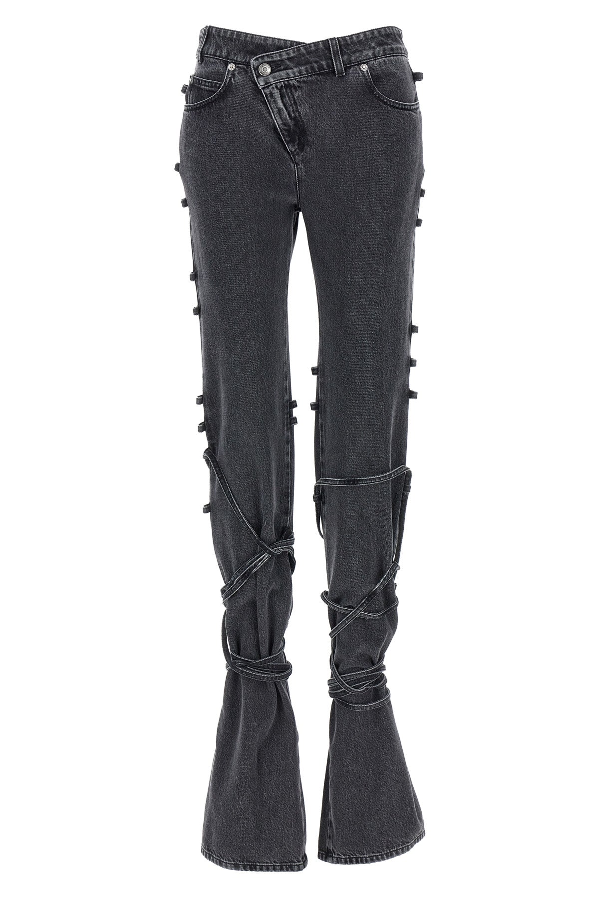 ALEXANDER MCQUEEN 24 jeans in black cotton denim délavé