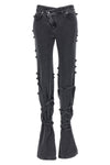 jeans in black cotton denim délavé