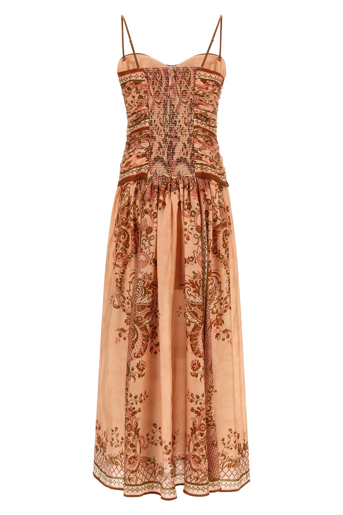 ZIMMERMANN 0 aster off-the-shoulder habotai midi dress in paisley print silk