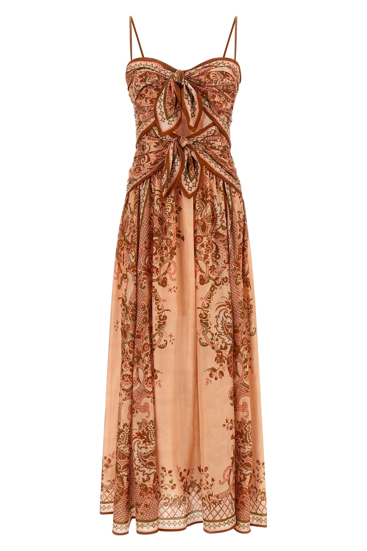 ZIMMERMANN 0 aster off-the-shoulder habotai midi dress in paisley print silk
