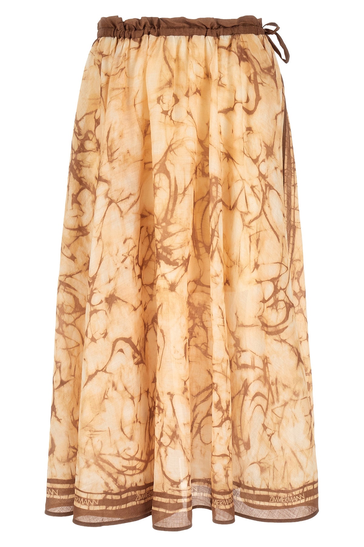 ZIMMERMANN 0 midi skirt indra ramie tie dye pattern