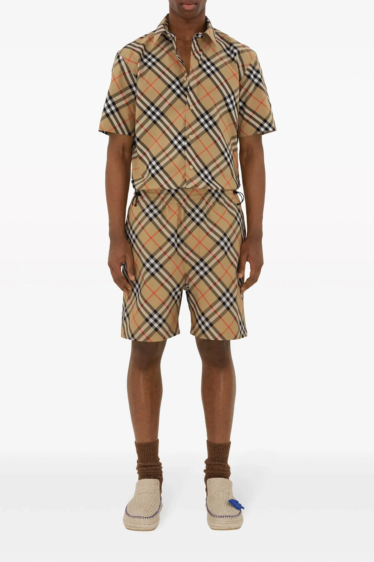 BURBERRY L all-over burberry check cotton poplin shirt