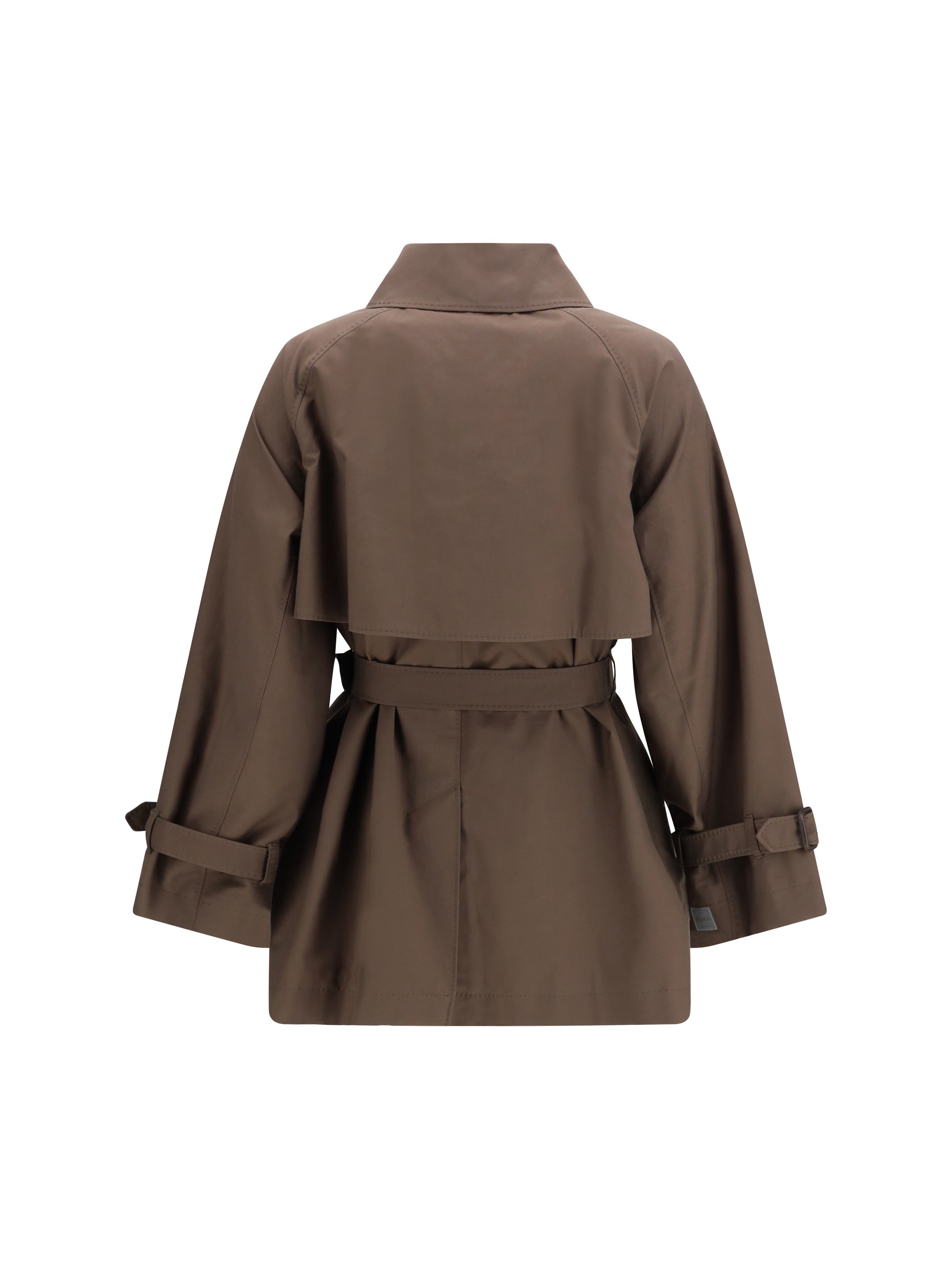 technical cotton-blend twill trench