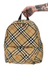check fabric backpack