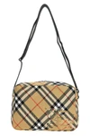 check print fabric shoulder strap