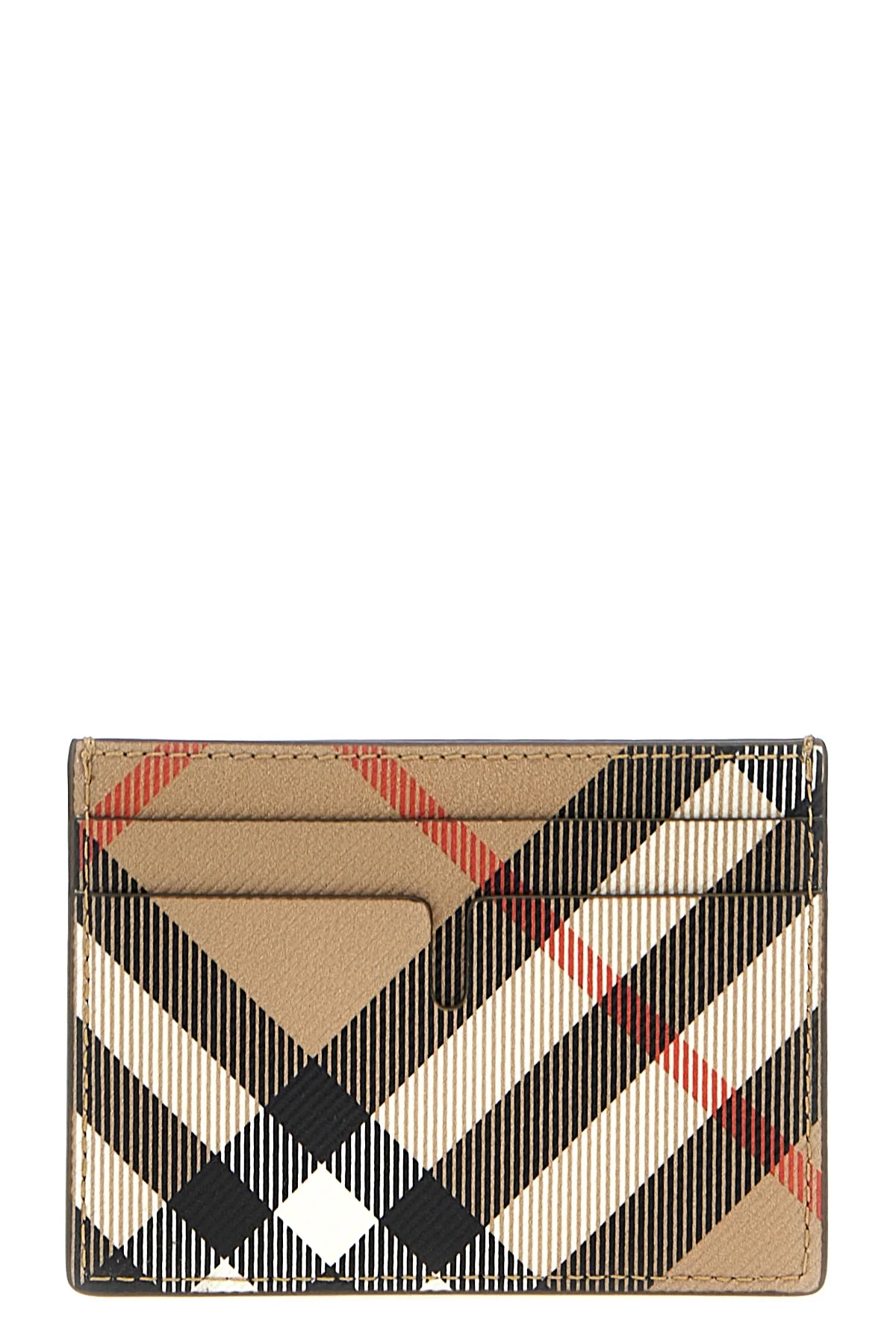 BURBERRY OS check fabric card holder