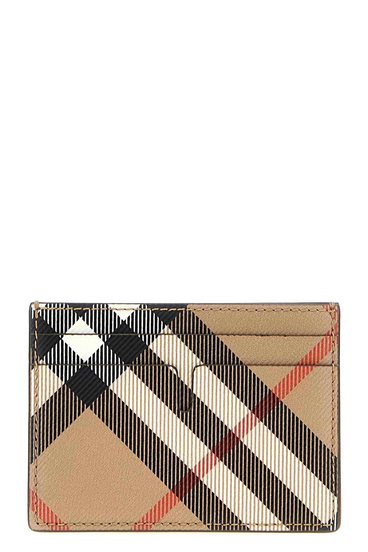 BURBERRY OS check fabric card holder