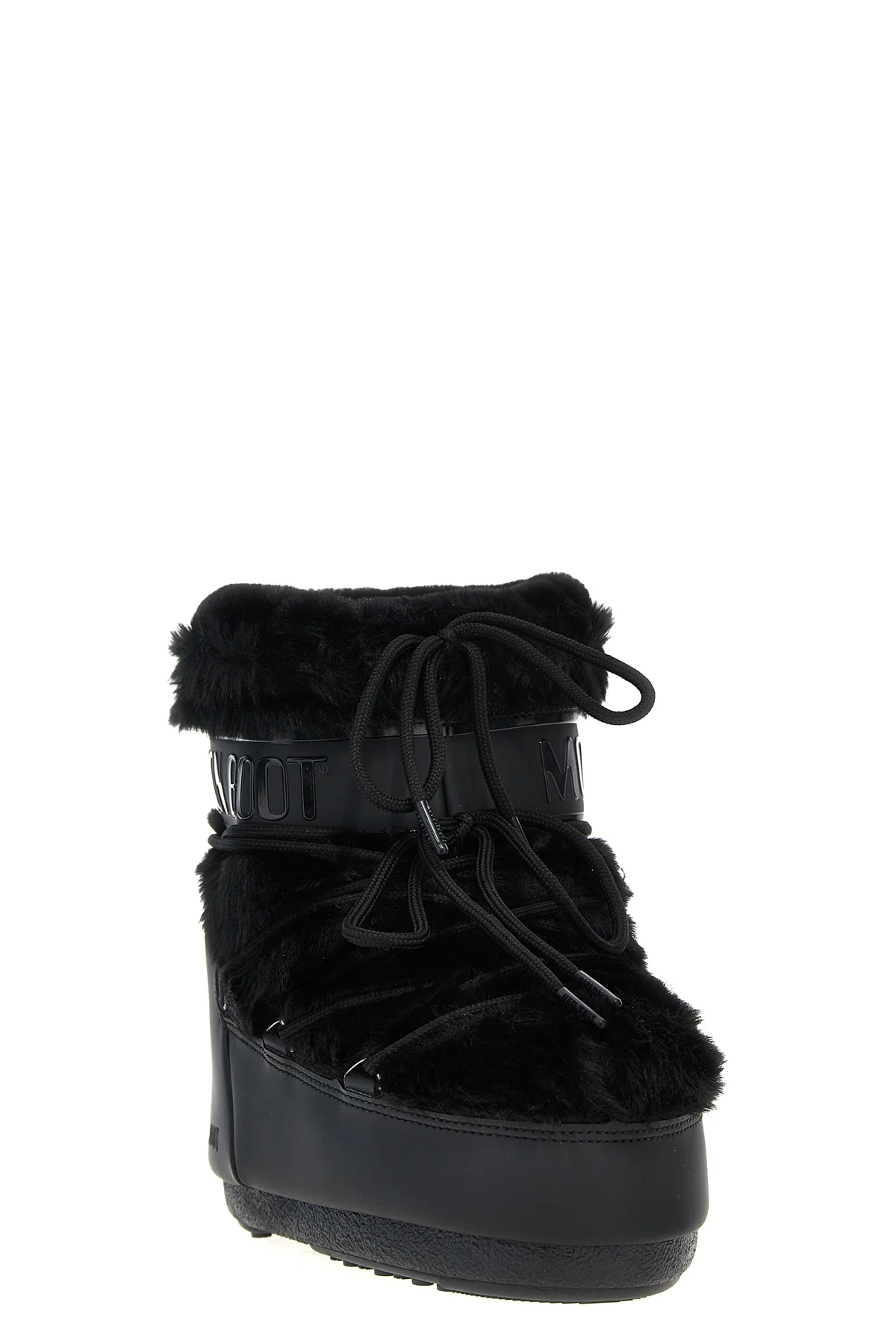ltrack tube faux fur leather and faux fur ankle boots