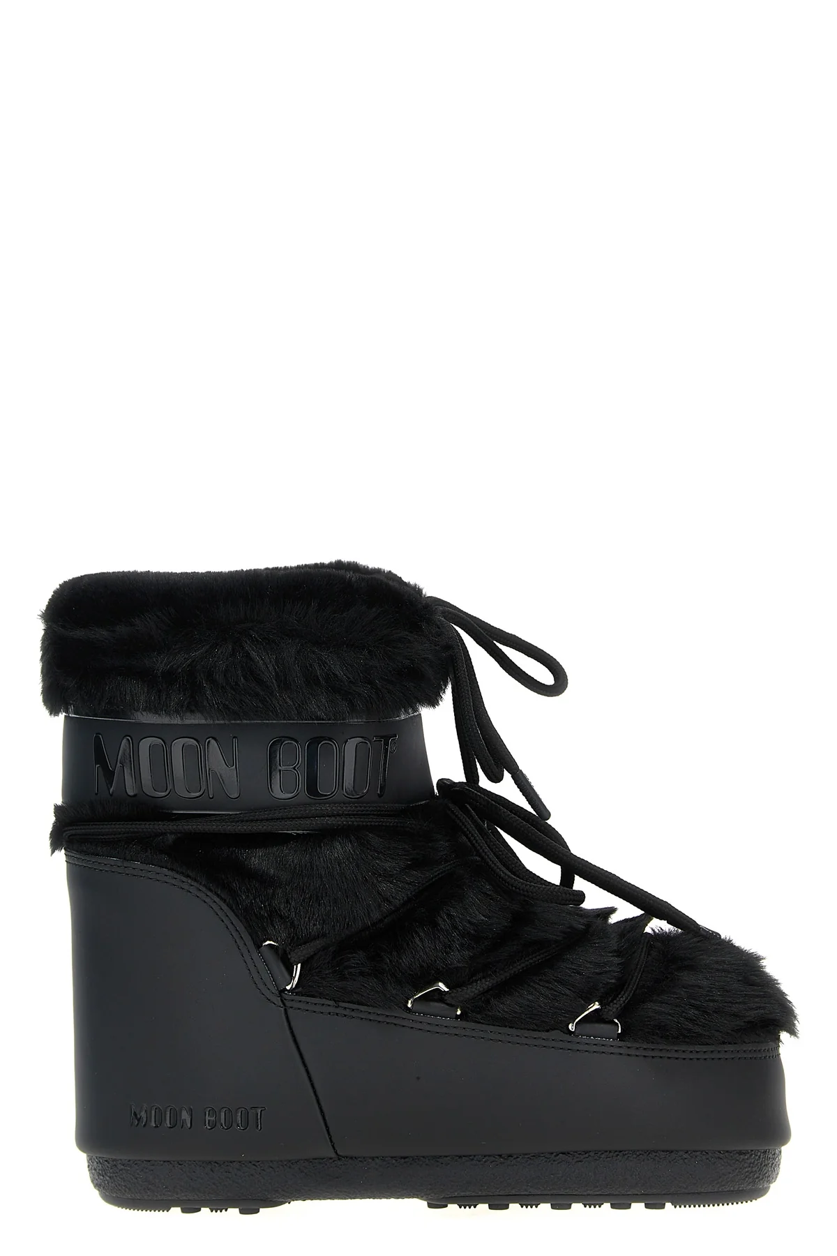 MOON BOOT 36-38 ltrack tube faux fur leather and faux fur ankle boots